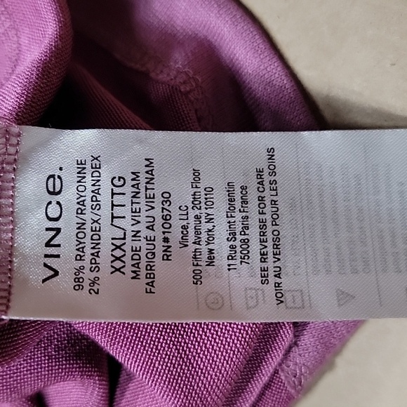 Vince Size XXXL Light Purple / Lilac Pullover Long Sleeve T-Shirt, NEW with Tags - Picture 7 of 8